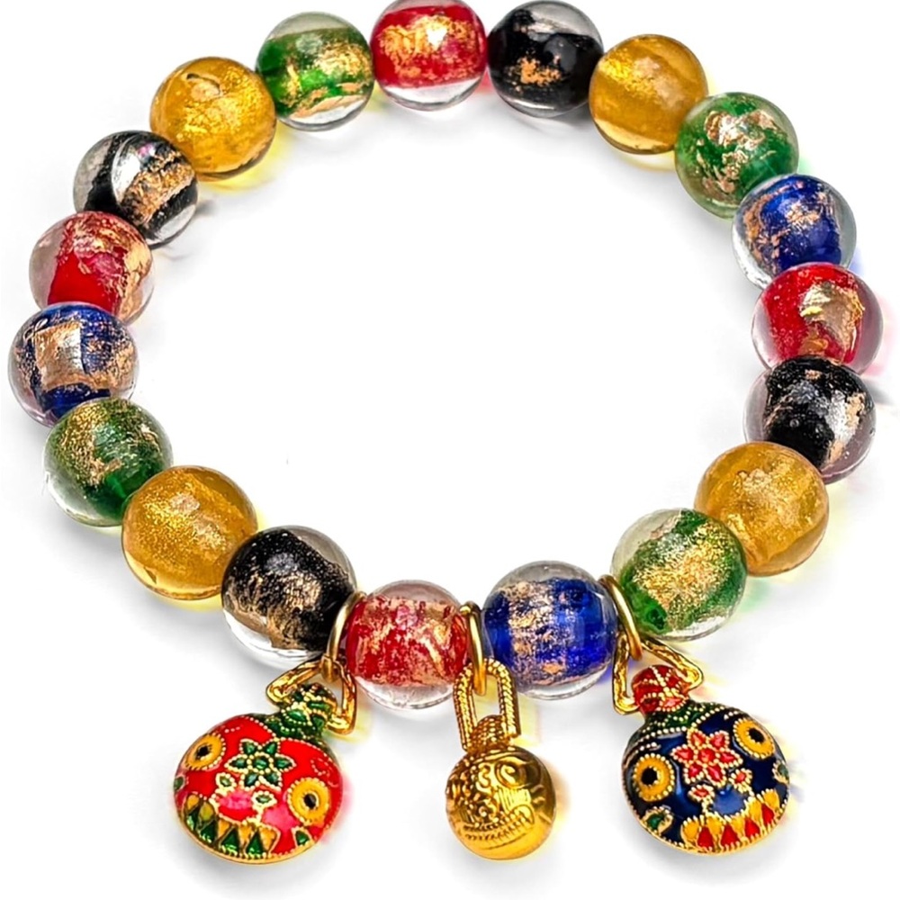 Liuli Glass Bead Charm Bracelet